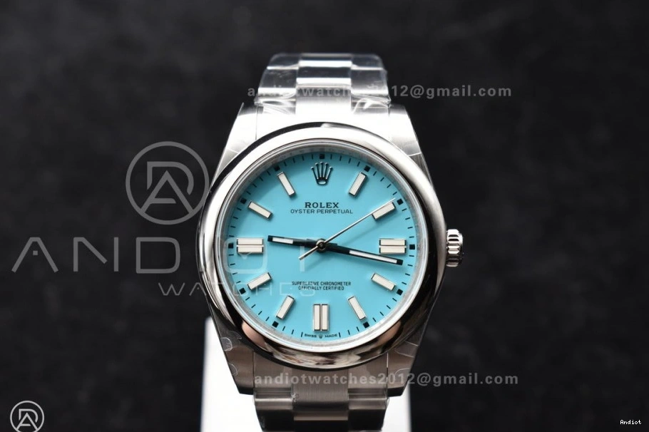 DIWF Best Perpetual Edition Oyster A3230 Blue Steel 124300 1:1 Dial 904L Tiffany 41mm 0311